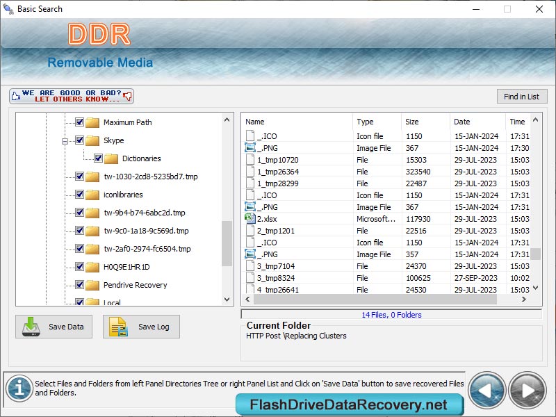Screenshot of Flash Drive Files Recovery