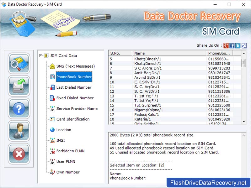 Screenshot of Data Recovery SIM Card